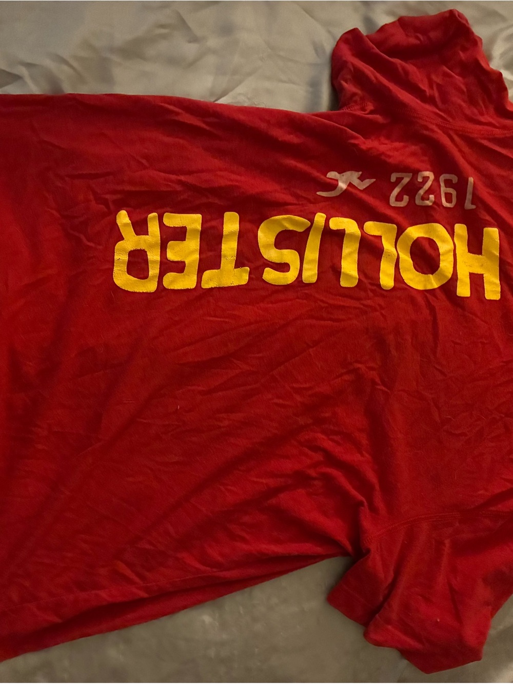 Hollister Red Tee with Yellow Logo